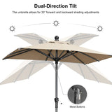 PURPLE LEAF Crank and Tilt Square Patio Table Umbrella with Base for Garden Porch