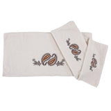 Rebecca Paisley 3PC Bath Towel Set, Cream, 2 MOQ