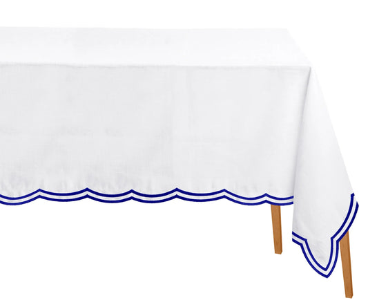 Tablecloth with Blue Embroidery