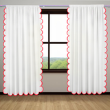 Allena Cotton Scallop Embroidery Curtain (Set Of 2)
