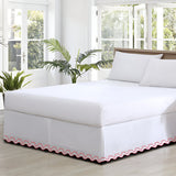 Imaginary Scallop 400TC Sateen Cotton Embroidery Tailored Bed Skirt