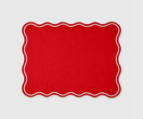 Dining Table Placemats - White Scalloped Placemats