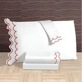400TC Cotton Sateen Double Scallop Embroidery Pillowcases (Set Of 2)