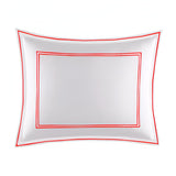 400TC Edge Embroidery & Double Border Cotton Sateen Solid Pillow Sham