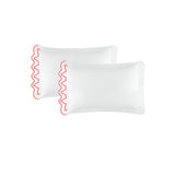Imaginary Scallop 400TC Cotton Embroidery Sateen Solid Pillowcases (Set Of 2)
