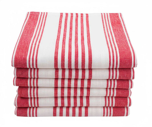Red Kitchen Towels Set of 6