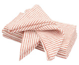 Red Linen Striped Napkins