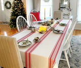 Red Striped Tablecloth