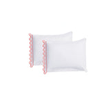 400TC U Shape Scallop Embroidery Cotton Solid Pillowcases (Set Of 2)