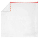 400TC Cotton Scallop Embroidery & Border Sateen Solid Top Sheet