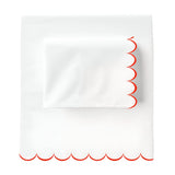 Allena 400TC Cotton Scallop Embroidery Sateen Solid Sheet Set
