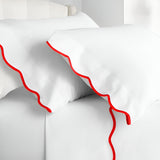 400TC Cotton Scallop Embroidery Sateen Solid Pillowcases (Set Of 2)