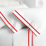 400TC Embroidery & Border Cotton Sateen Solid Pillowcases (Set Of 2)