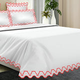 Imaginary Scallop 400TC Cotton Embroidery Sateen Solid Duvet Cover Set