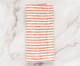 Red Linen Striped Napkins