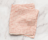 Red Linen Striped Napkins