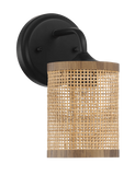 Reef Single Lights Wall Sconce With Natural Rattan Shade Rustic Wicker Wall Light
