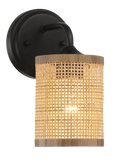 Reef Single Lights Wall Sconce With Natural Rattan Shade Rustic Wicker Wall Light