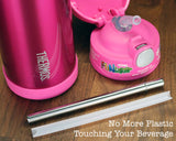 Extra Short 5" Safer Stainless Steel Straws 4 Pack + Cleaning Brush