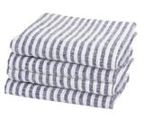 Navy Blue Pinstripe Linen Napkins - Set of 4, 8 & More