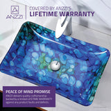 Voce Series Deco-Glass Vessel Sink in Lustrous Blue