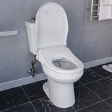 ANZZI Smart Bidet Seat for Elongated Toilets, Auto Open/Close Lid, Self-Cleaning Nozzle, Integrated Deodorizer, Warm Air Dryer, and Wireless Remote, White