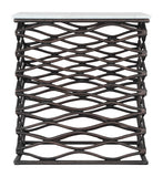 Duke Side Table White & Antique Bronze