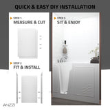 Rampart Series 60 in. W x 60 in. H 2-Piece Glue-Up Acrylic Shower Wall Set in White with 4 in. Square Tile Design