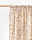 Rod pocket linen curtain panel (1 pcs) in Botanical print