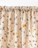 Rod pocket linen curtain panel (1 pcs) in Botanical print