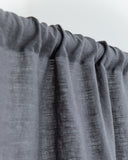 Rod pocket linen curtain panel (1 pcs) in Charcoal gray