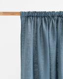 Rod pocket linen curtain panel (1 pcs) in Gray blue