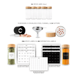 Round Spice Jars with Labels - 24 PACK