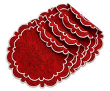 Round Red Placemats - Jacquard Placemat