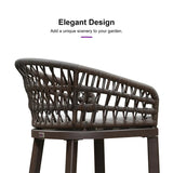 PURPLE LEAF Outdoor Bar Stools Counter Stools Rattan Bar Stools Chair with Backrest for Indoor or Outdoor, Kitchen lsland