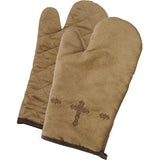 Barbwire Embroidered Cross Oven Mitt , Set of 5, 2 MOQ