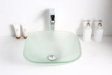 Vista Series 17 in. Bathroom Vessel Sink with Scratch-Tough and Stain-Resistant Surface in Lustrous Frosted Finish Glass
