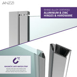 Lancer Series 23 in. x 72 in. H Hinged Frameless Shower Door with Tsunami Guard Tempered Glass