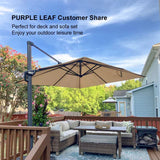PURPLE LEAF Patio Outdoor Large Umbrella Square and Rectangular Cantilever Yard Sun Umbrellas