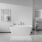 Vault Series 67 in. x 32 in. Flat Bottom Acrylic Freestanding Soaking Bathtub with Center Drain and Faucet