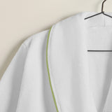 Shawl Collar Cotton Bath Robe with Border Embroidery