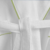Shawl Collar Cotton Bath Robe with Border Embroidery