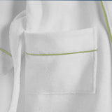 Shawl Collar Cotton Bath Robe with Border Embroidery