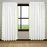 Allena Cotton Scallop Embroidery Curtain (Set Of 2)