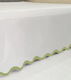 400TC Applique Scalloped Cotton Scallop Embroidery Tailored Bed Skirt