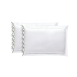 Ashley 400TC Cotton Traingle Embroidery Sateen Solid Pillowcases (Set Of 2)