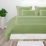 400TC Cotton Classic Luxurious Embroidery Sateen Solid Duvet Cover Set
