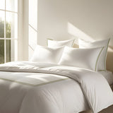 400TC Cotton Double Embroidery Sateen Solid Duvet Cover Set
