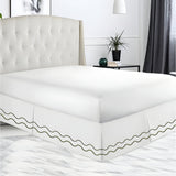 400TC Cotton Double Wavy Embroidered Tailored Bed Skirt