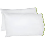 400TC Cotton Scallop Embroidery Sateen Solid Pillowcases (Set Of 2)